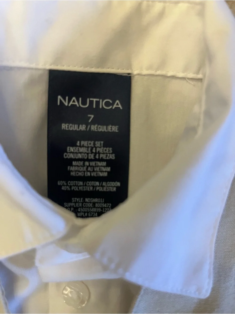 Nautica Little Boys 3 Piece Suit Size 7 pants vest & white dress shirt formal
